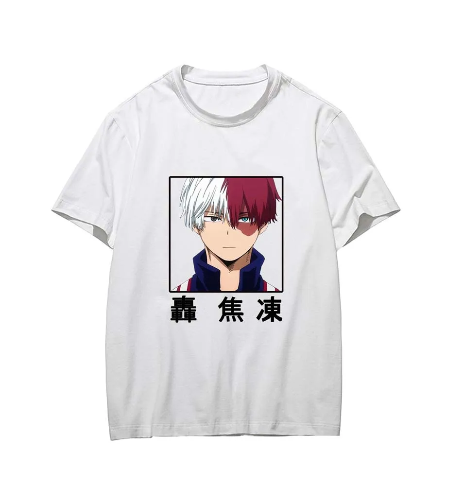 

Shoto Todoroki Solid Summer Tee Kawaii My Hero Academia Oversized Unisex Japanese Fashion Anime 2021 New Top T-shirt hot sales