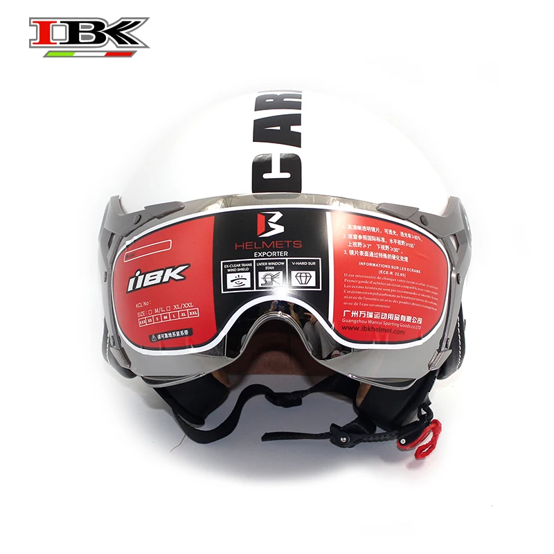 IBK мотоциклетный шлем белый женский/мужской открытый 3/4 анти УФ четырехсезонный