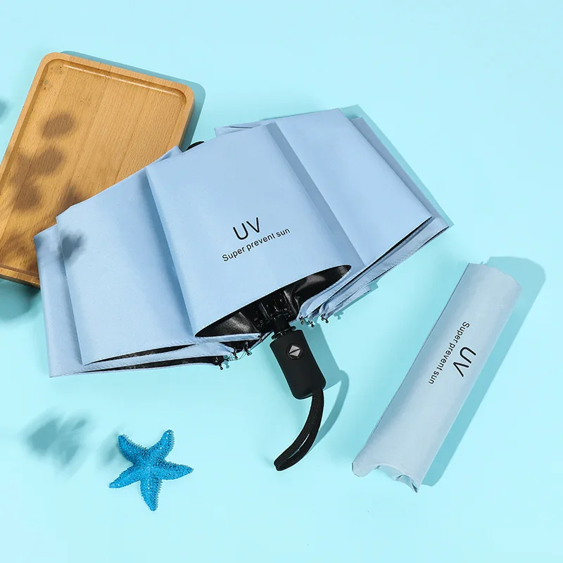 

Женский солнцезащитный зонт, черный гелевый Зонт с защитой от УФ-лучей, Складывающийся в три раза