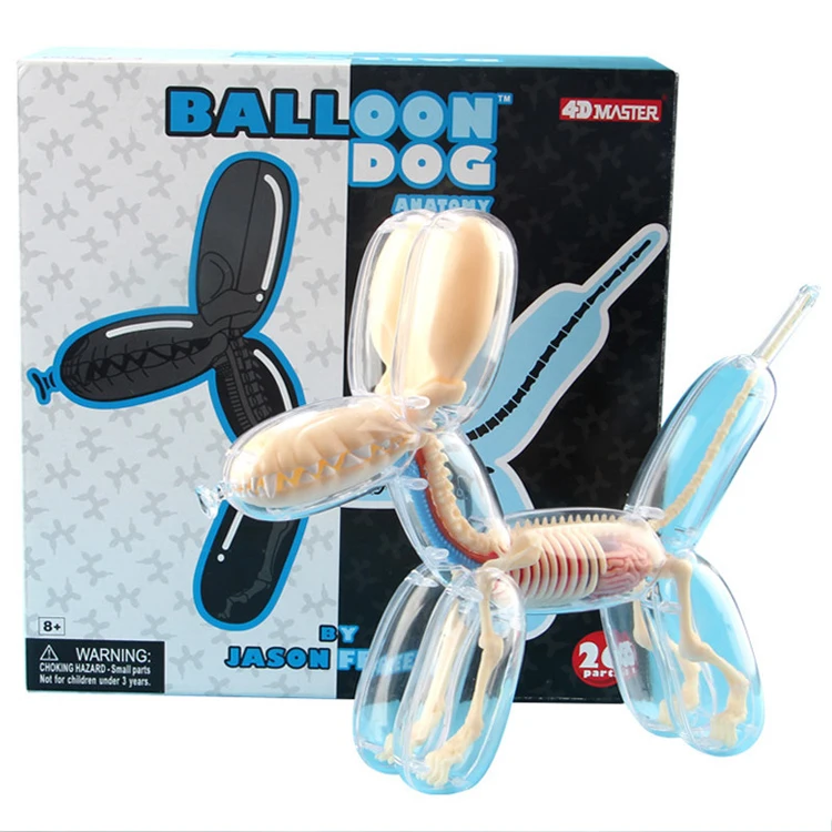 

Jason Freeny 26parts 4d Big Balloon Dog Transparent Skeleton Model Perspective Bone Anatomy Puzzle Assembling Veterinary Toy