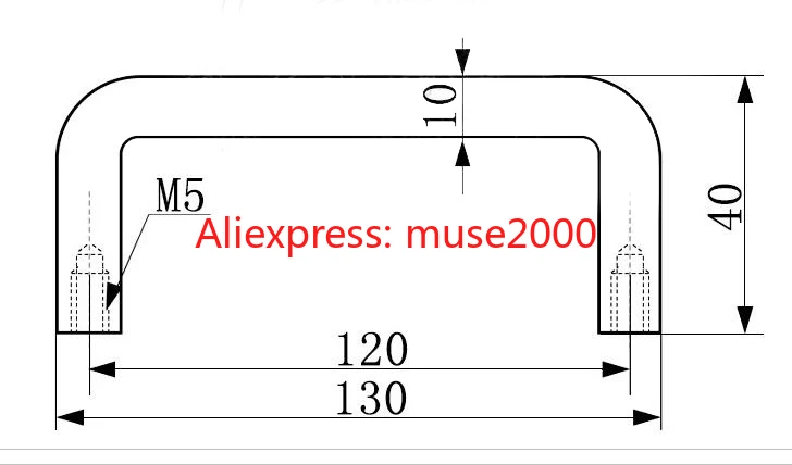Дверная ручка из стали 304 прочной u образной формы для шкафа M4 M5 расстояние между