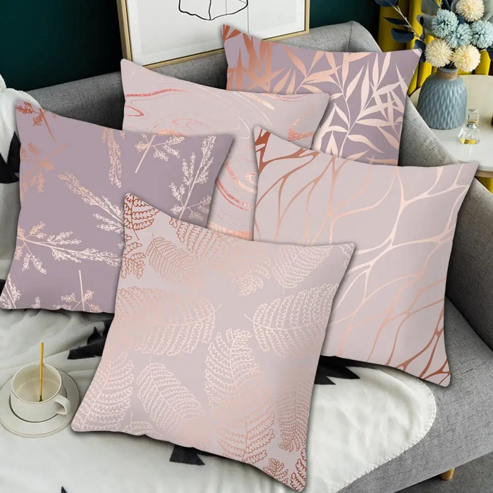 

Pillow Cover Soft Touch Anti-fading Polyester Decorative Floral Printed Cushion Sofa Couch Slipcase Furniture Accessories