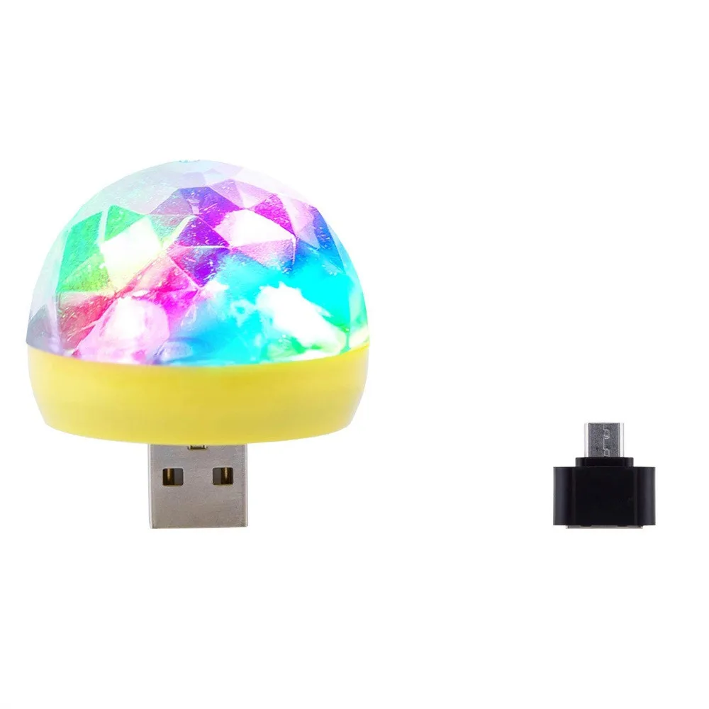 Миниатюрный светодиодный RGB дискотечный сценический светильник с USB праздничный