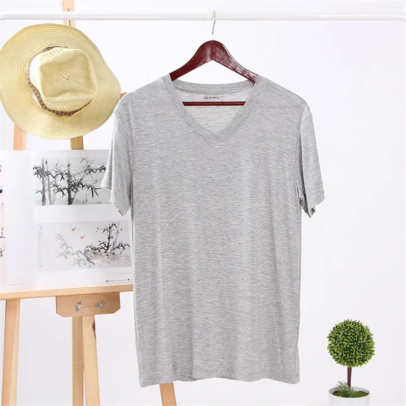

10326-Short-sleeved male student five-and-a-half-sleeved loose couple summer cotton t-shirt men's t-shirt