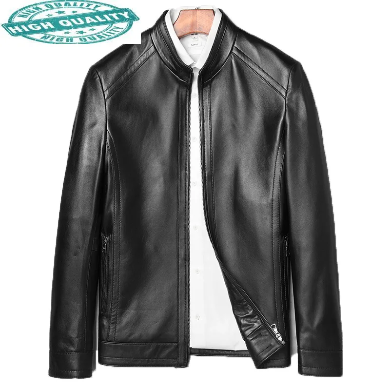 

2020 Men's New Genuine Leather Jacket Men Real Sheepskin Coat Bomber Chaqueta Cuero Hombre 72D2702 KJ2202