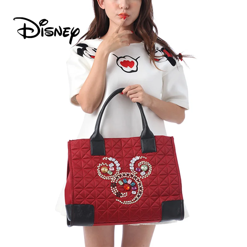 

2020 Disney Genuine Mickey Women Shoulder Bag Fashion Elegant Large Capacity Female Diagonal Bags Nylon Cloth PU Girl Handbag