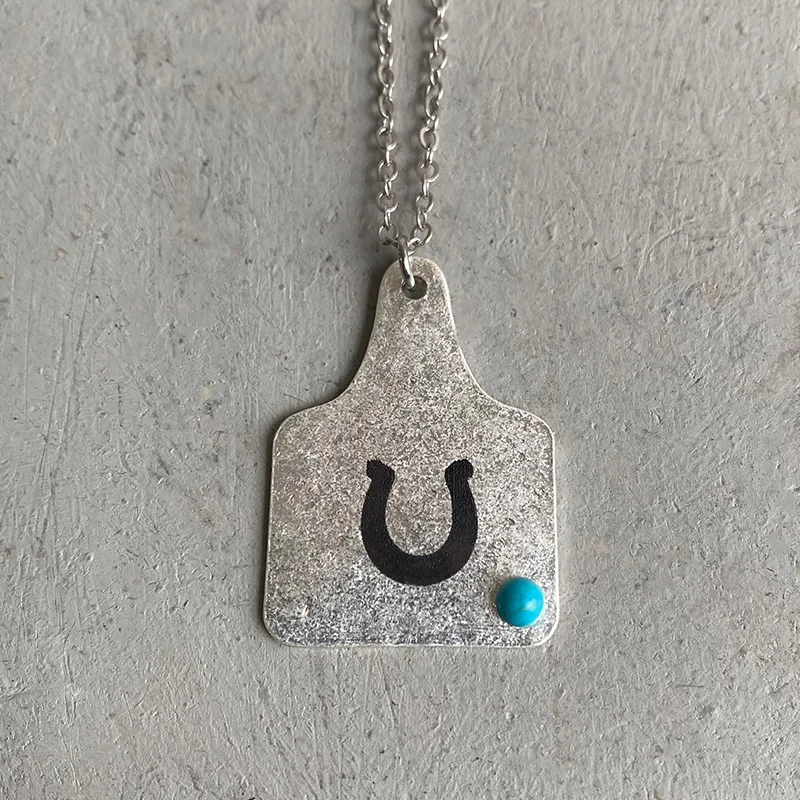 Западные ювелирные изделия с принтом кактуса подковы корова голова ярлык для