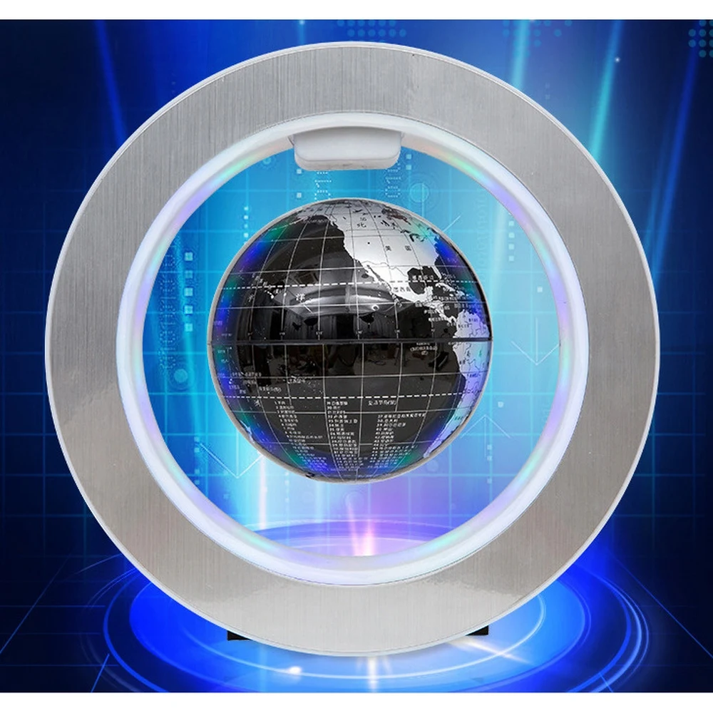 

4 Inch Maglev Globe Free Rotating Magnetic Levitation LED Colorful Light Educational Globe Creative Office Family Decoration