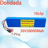 new 36v 36000mah 600w 10s3p lithium ion battery pack 20a bms is suitable for t plug of xiaomijia m365 pro ebike bicycle scooter