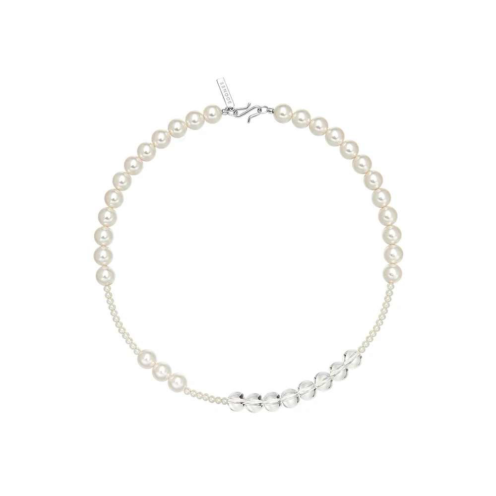 

Splicing Pearl Crystal Beads Clavicle Neck Chain Luxury Necklace Female