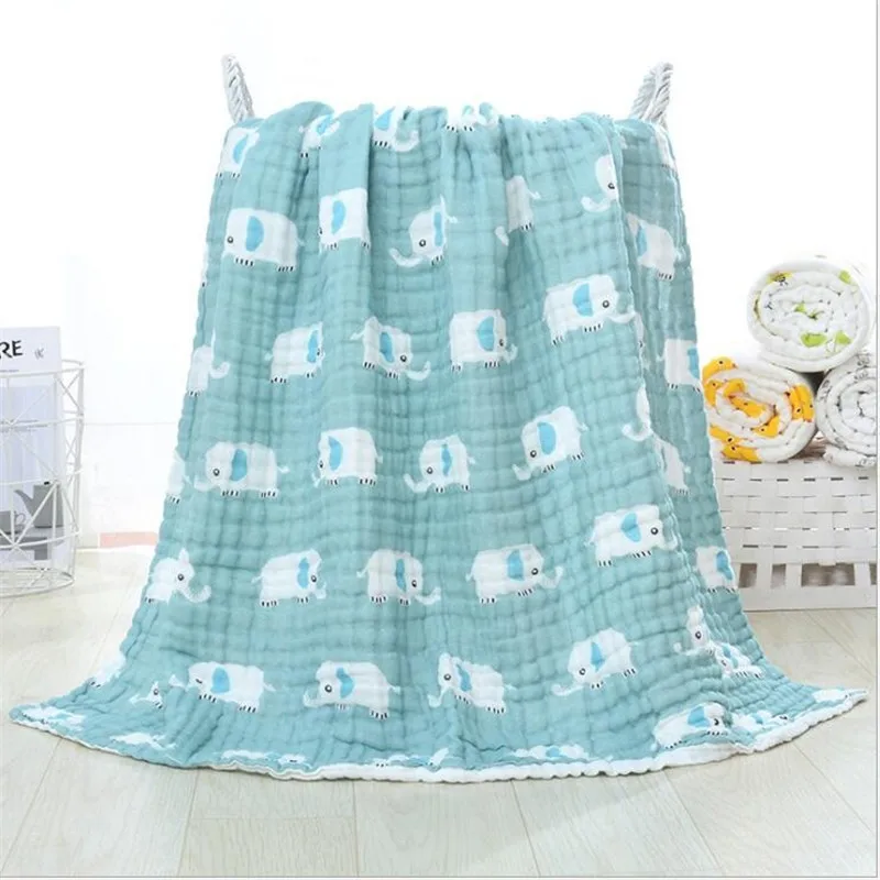 

105cm*105cm Soft Breathable 6 layers Gauze Baby Blankets Swaddling For Babies Wrap 100% Cotton Infants Baby Muslin Blankets