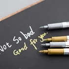 Ручки маркер с перманентной краской металлические, водонепроницаемые, золотые и серебряные, для рисования, товары для учеников, маркер ручка для рукоделия