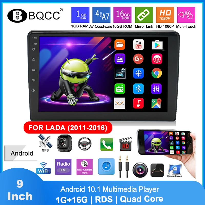 

Car Radio 2 Din Android10.1 9" HD 2.5D Screen Navigation GPS FOR LADA 2011-2016 Quad-core RDS GPS Bluetooth WIFI FM Autoradio