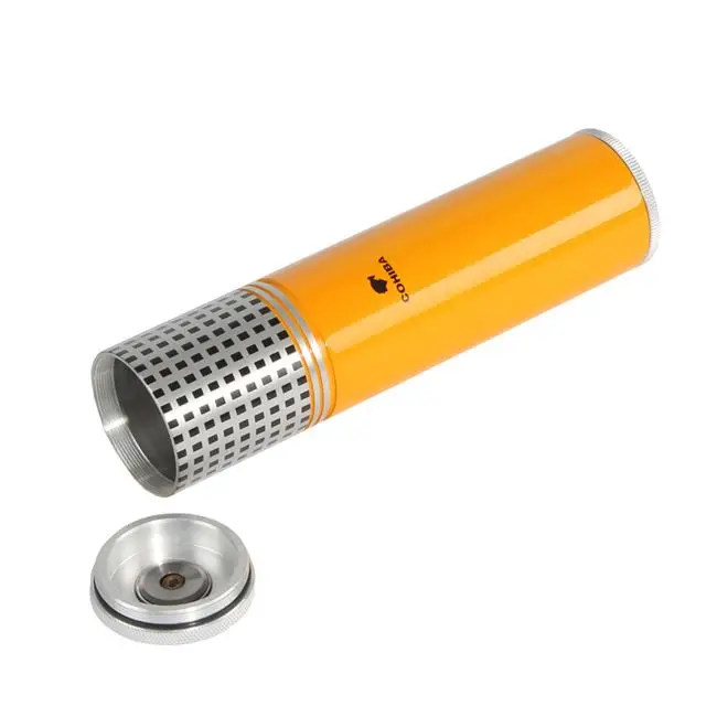 COHIBA металлический чехол для сигар с гигрометром и переносной 3