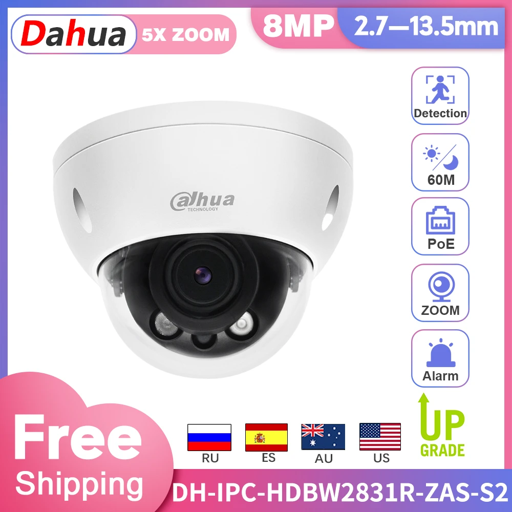

IP-камера Dahua, 8 Мп, 4K, с 5-кратным увеличением