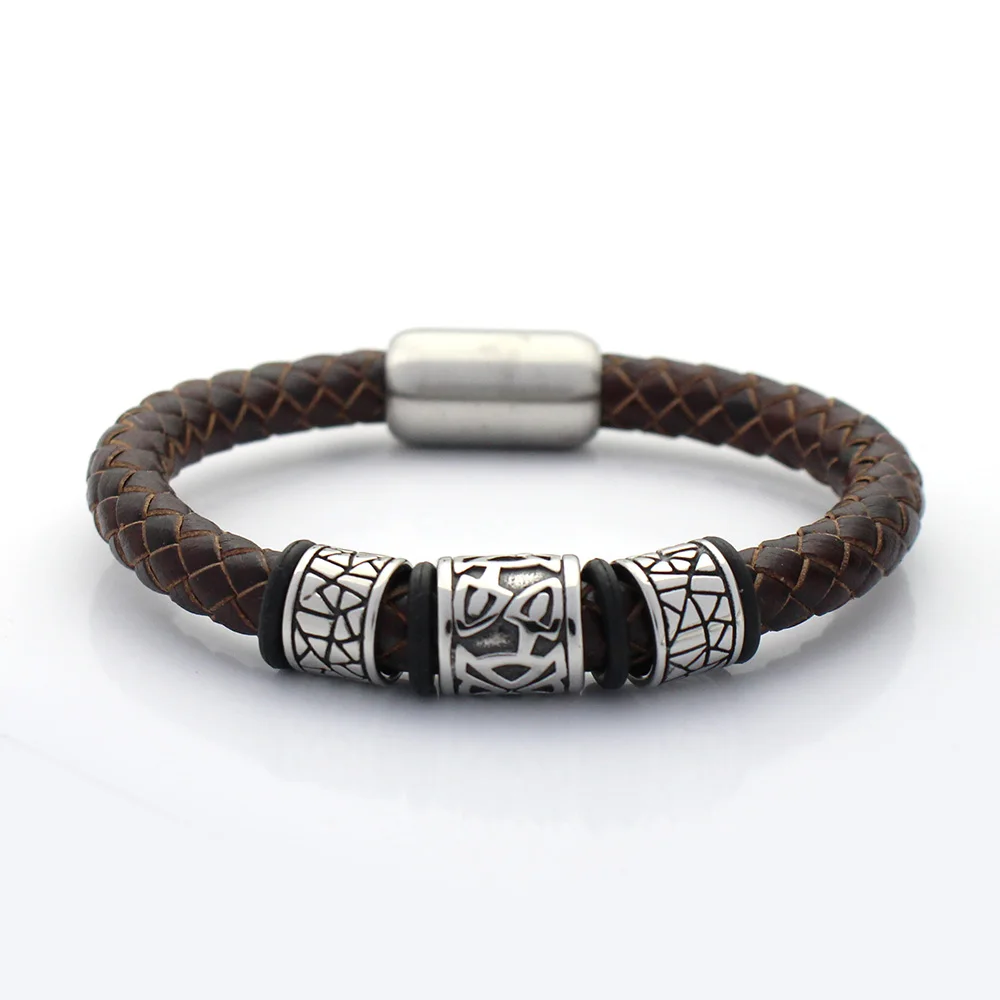 Мужские ювелирные изделия 8 мм браслет из натуральной плетеной кожи никогда не