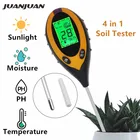 Анализатор почвы 4 в 1, измеритель влажности почвы, температуры и PH, для цветов, прибор для измерения кислотности садовых растений скидка 50%