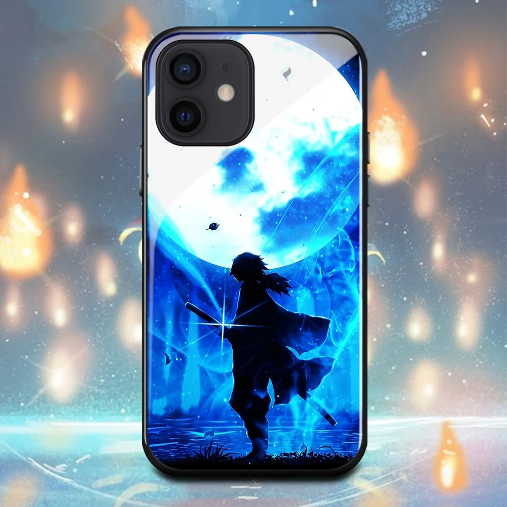 

Demon Slayer Tomioka Giyuu чехол для телефона Iphone 14 13 12 11 Pro X XR XS Max 13 12 Mini 6 6s 7 8 14 Plus чехол из закаленного стекла