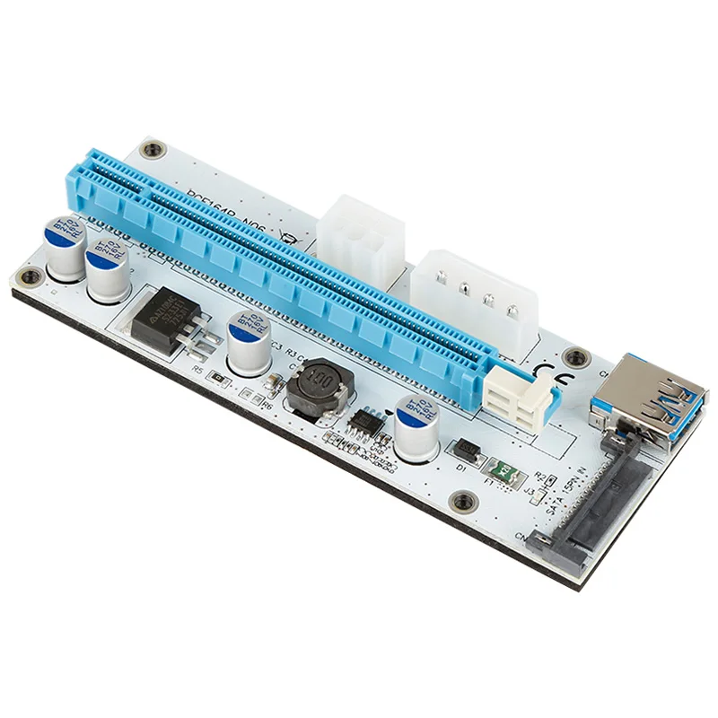PCI-E Express VER008S Usb 3.0 Pci-E Райзер Ver 008S Экспресс 1X 4x 8x 16x Райзер-карта адаптер Sata 15 контактов адаптера 6 контактов питания