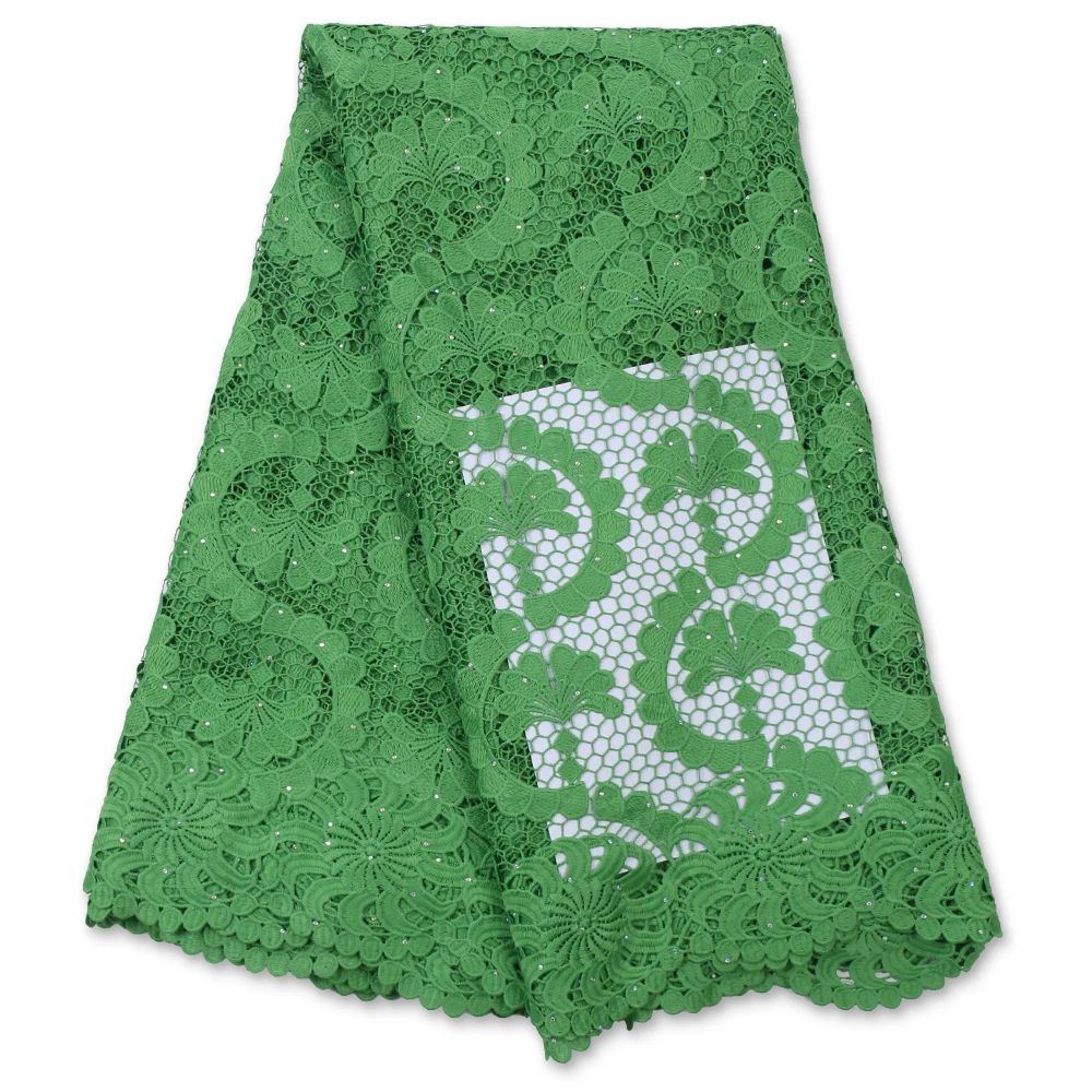 

PGC African Cord Lace Fabric 2021 High Quality 5Yards Watre Soluble Guipure Cord Laces For Nigerian Wedding Sewing YA4081B-2