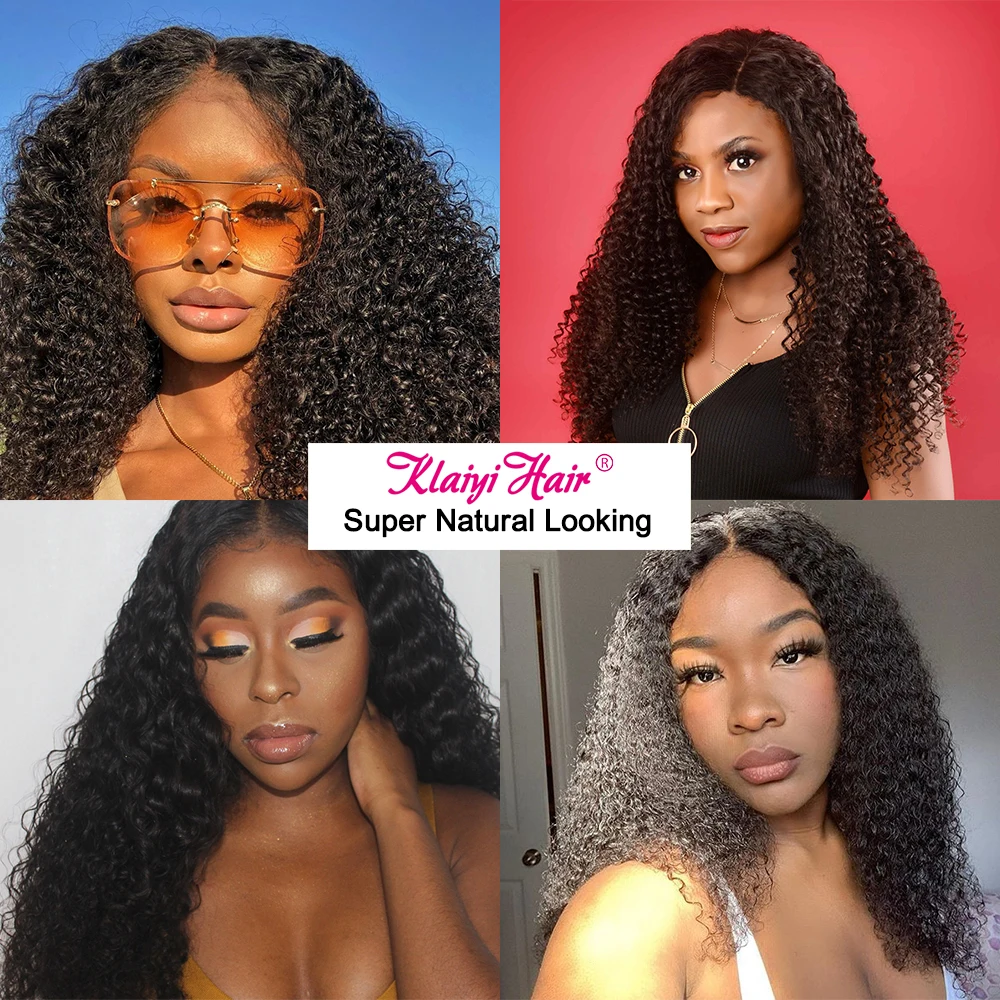 

Klaiyi Hair Afro Kinky Curly U Part Wig Brazilian Remy Human Hair Wigs For Women Glueless Kinky Curly Wig Natural Color 150%