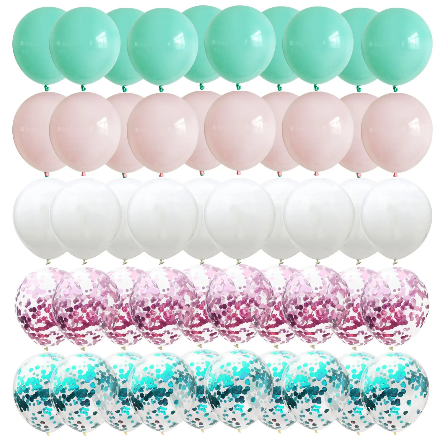 

50 Pcs Set Sequins Confetti Macarons Solid Color Latex Balloons Birthday PartyWedding Decoration Anniversary Baby Shower Balloon