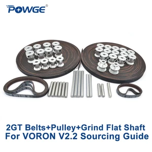 powge voron v2 2 set motion parts gt2 ll 2gt rf open timing belt 2gt 16t 20t pulley gates 110 2gt188 2gt closed loop shaft free global shipping