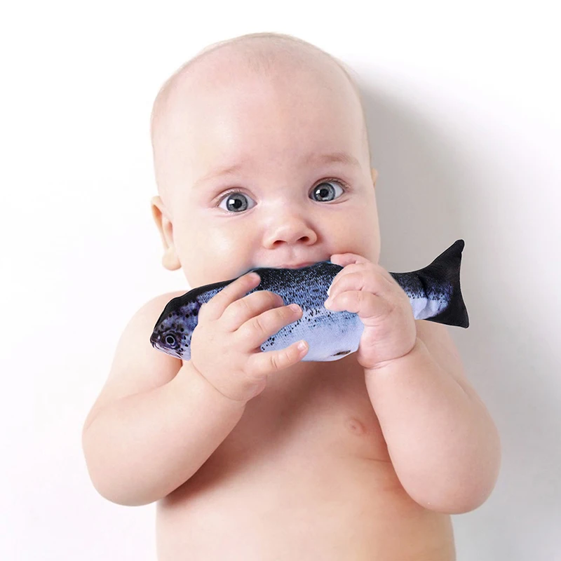 

30CM Simulation Fish Toy USB Charging Silver Fish Toys For Puppy Cats