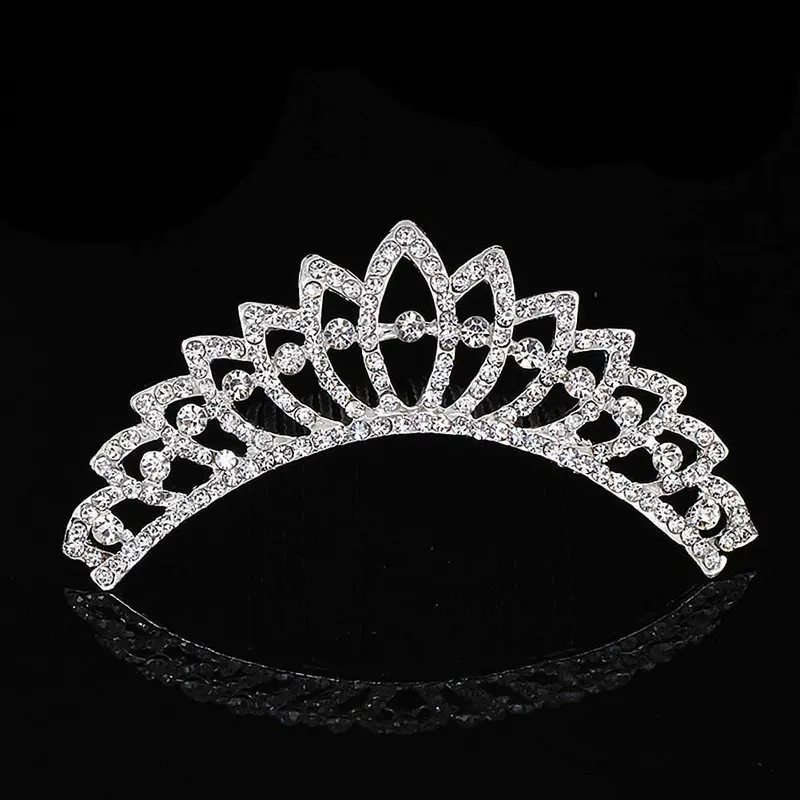 Тиары и короны для волос с искусственным жемчугом кристаллами мини-гребешок