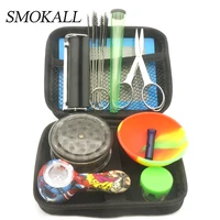 1set tobacco silicone pipe grinder with clean brush mouthpiece glass box rolling paper tube smoke smoking cigarette accessories