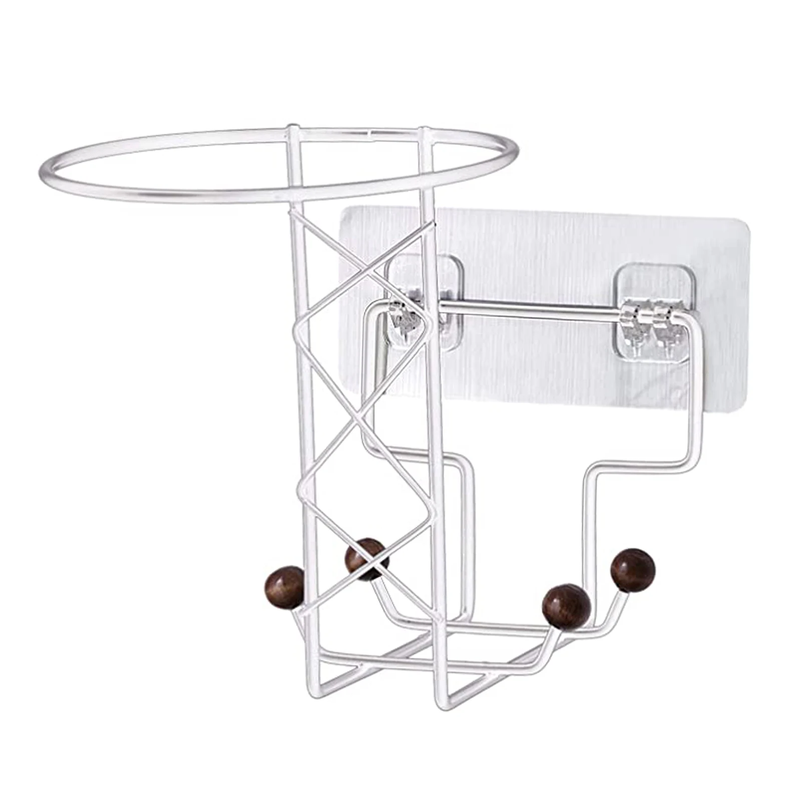 

Hot Helmet Holder Basketball Storage Rack Wall-mounted Bracket Multifunctional Non-marking Paste Coat Rack Durable