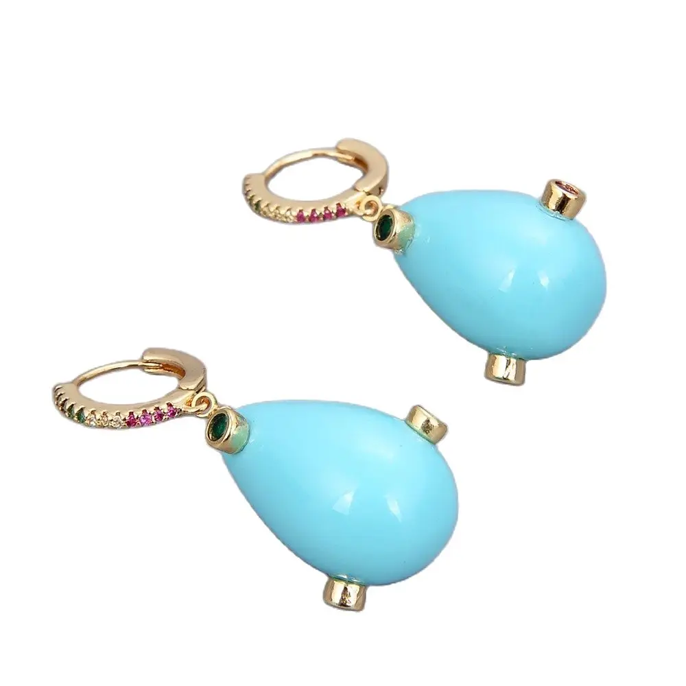 GuaiGuai ювелирные изделия каплевидные бирюзовые синие морские раковины жемчужные