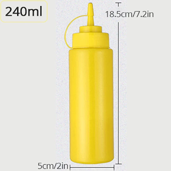 yellow-240ml Кухня пластиковая бутылка для суши инструмент для приправ горчица диспенсер соус масло с уксусом кетчуп соусник Кухонные гаджеты - Цвет: yellow-240ml