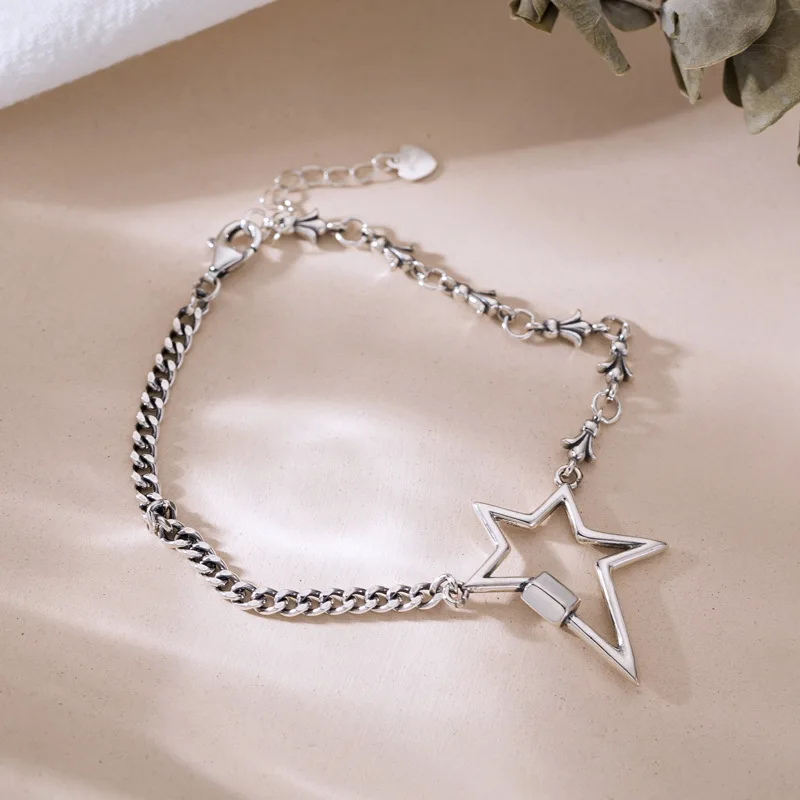 Женский винтажный браслет регулируемая цепочка с пентаграммой | Украшения и