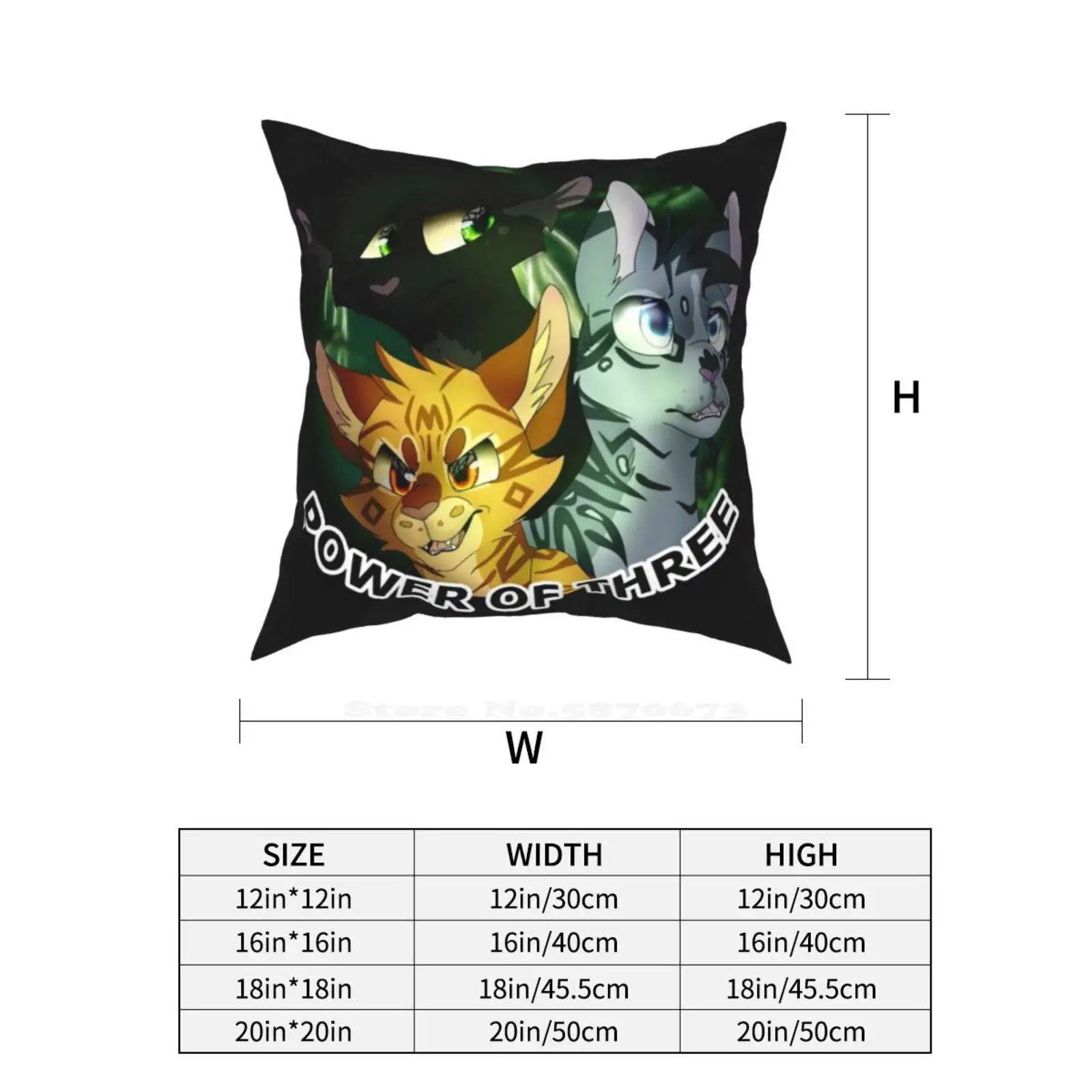 Наволочка Сила Трех мягкая и удобная Lionblaze Jayfeather Hollyleaf Ivypool Dovewing сила трех воинов