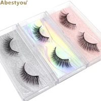 abestyou hand made 1pair individual gift packing crazy messy 3d faux mink lashes makeup silk false eyelahses
