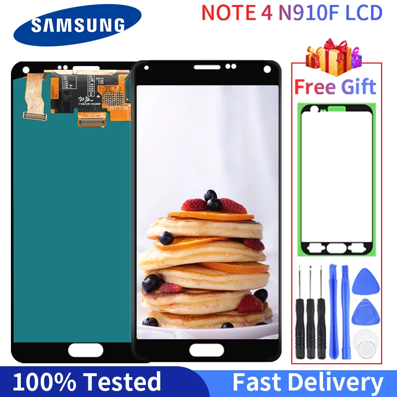 

100% ORIGINAL SUPER AMOLED Note 4 LCD For SAMSUNG Galaxy N910 N910C N910A N910F N910H Display Touch Screen Digitizer Assembly