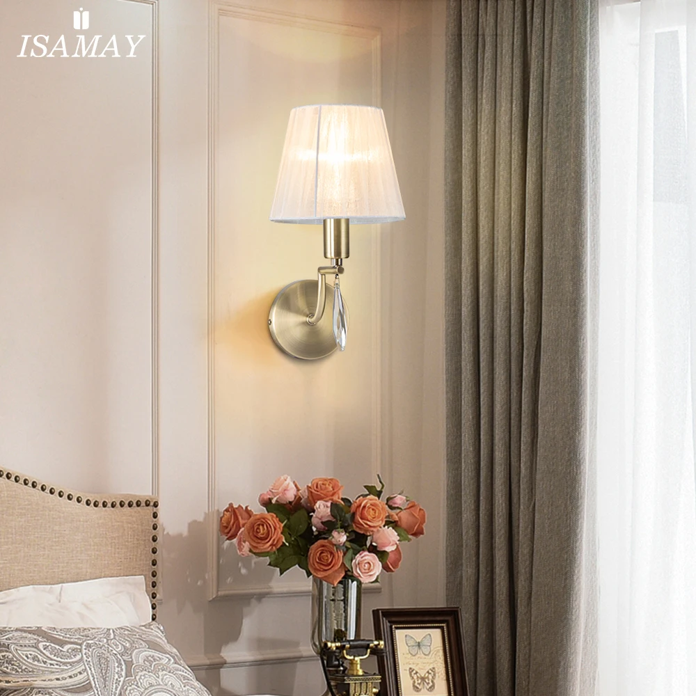 Настенные светильники E14 креативная хрустальная лампа для спальни прикроватного