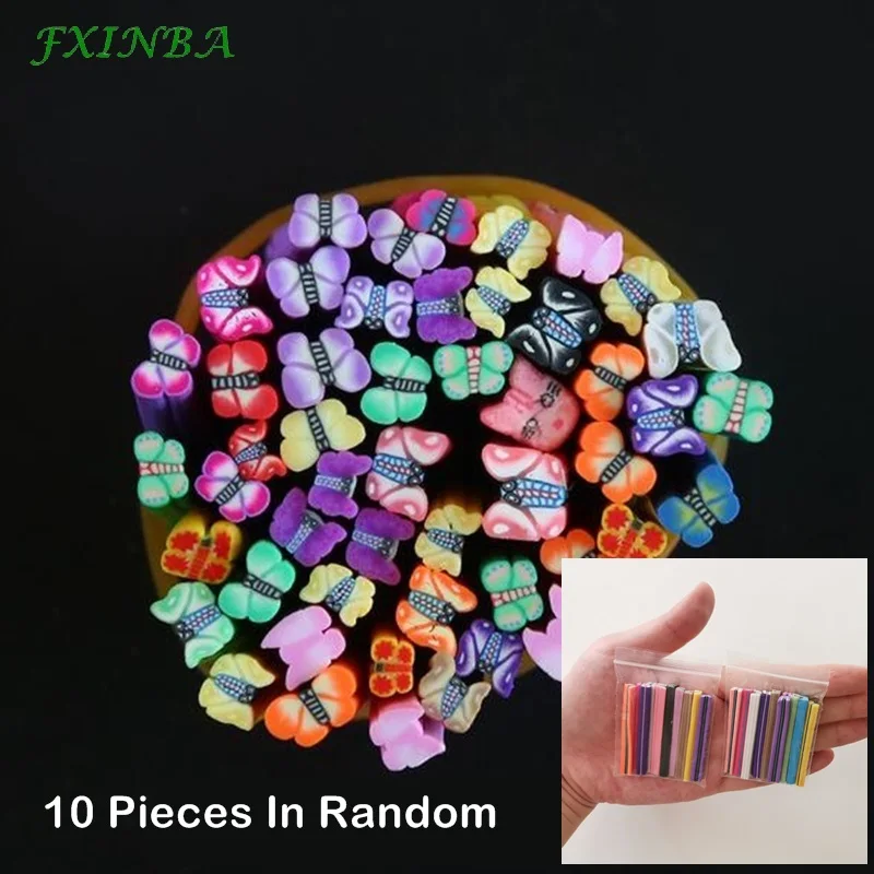FXINBA 10 шт./лот Fimo фруктовые Ломтики Для слайма/ногти искусство советы глины искусственные фруктовые ломтики палочки Slimes игрушки Lizun DIY