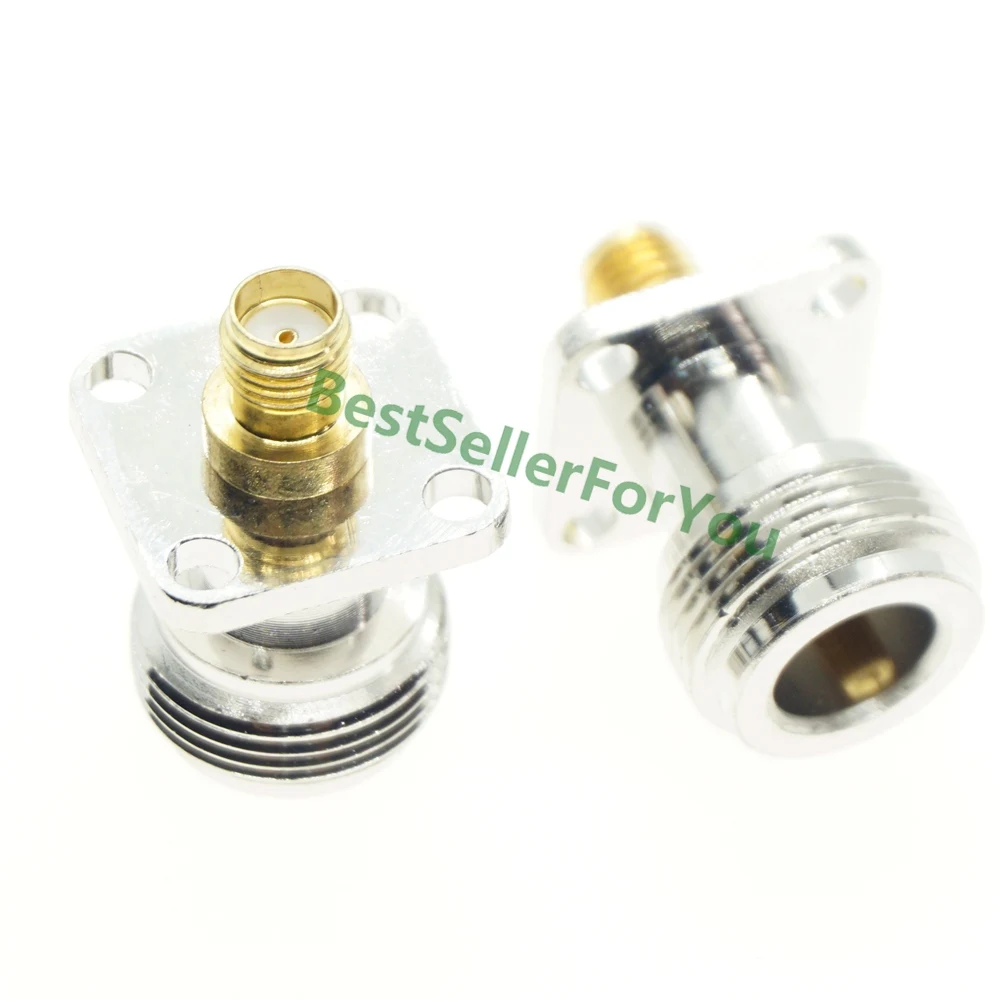 

N-Type N Female to SMA Female with 4 hole Flange RF Coaxial Adapter Connector 17.5