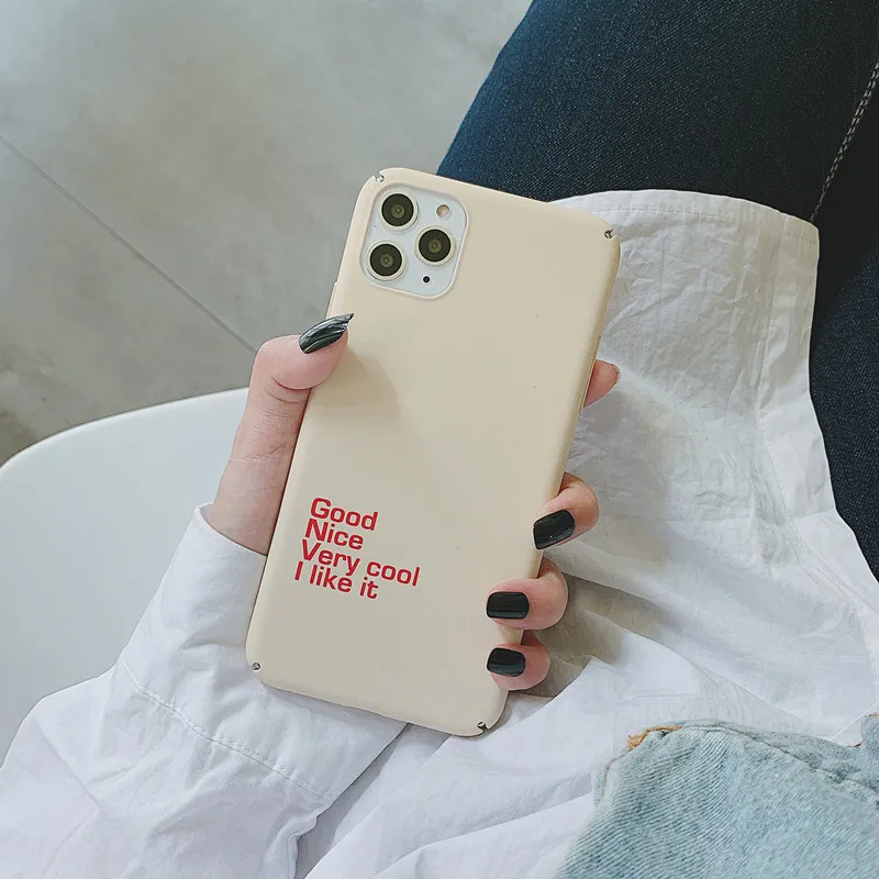 Арт ретро сплошной цвет письмо корейский чехол для телефона iPhone 11 Pro Max X Xsmax XR Xs 6 6S 7