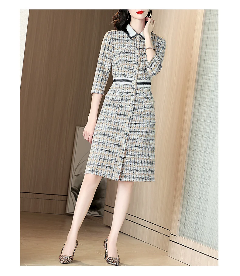 Элегантное женское Шерстяное твидовое платье вечерние облегающие сексуальные