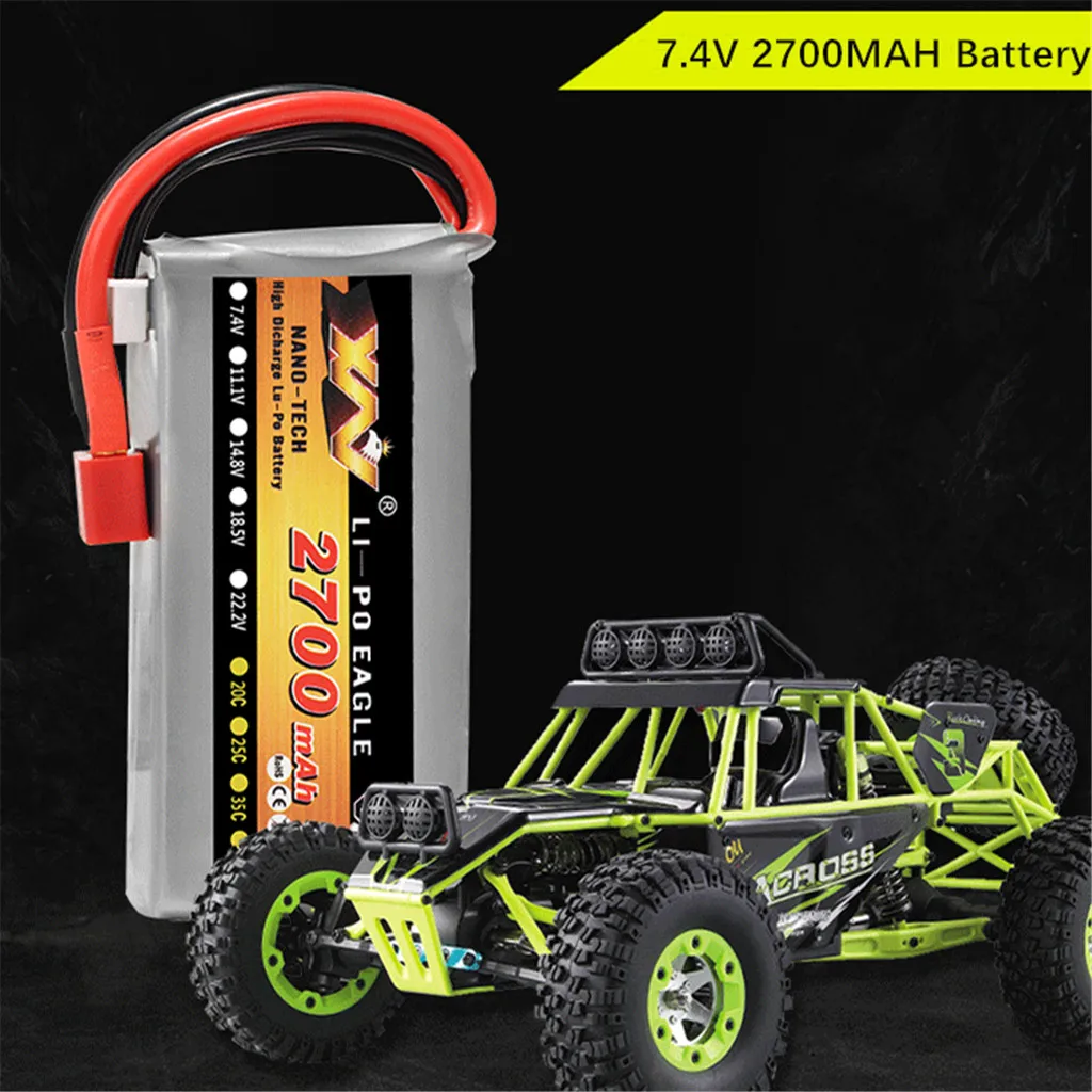 Обновленный аккумулятор 2 шт. 7 4 В 2700 мАч 2s запасная часть для Wltoys 12428 1/12
