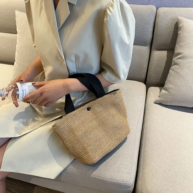 

Women's bags Net red ladies hand bags beach bag Female bag knitting bag retro handbag straw woven bag small bag mini bag