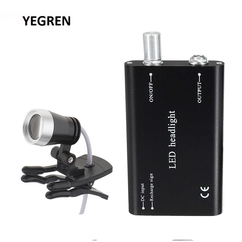 Портативная стоматологическая лупа с клипсой светодиодный налобный фонарь