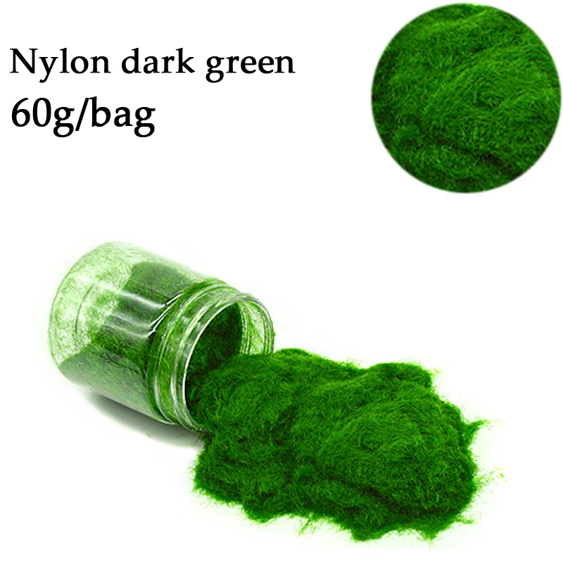 Nylon dark green Трава порошок газон Флокирование нейлон игрушка модель Строительство поезд материал ixed шесть цветов/монохромный Diorama песок стол - Цвет: Nylon dark green