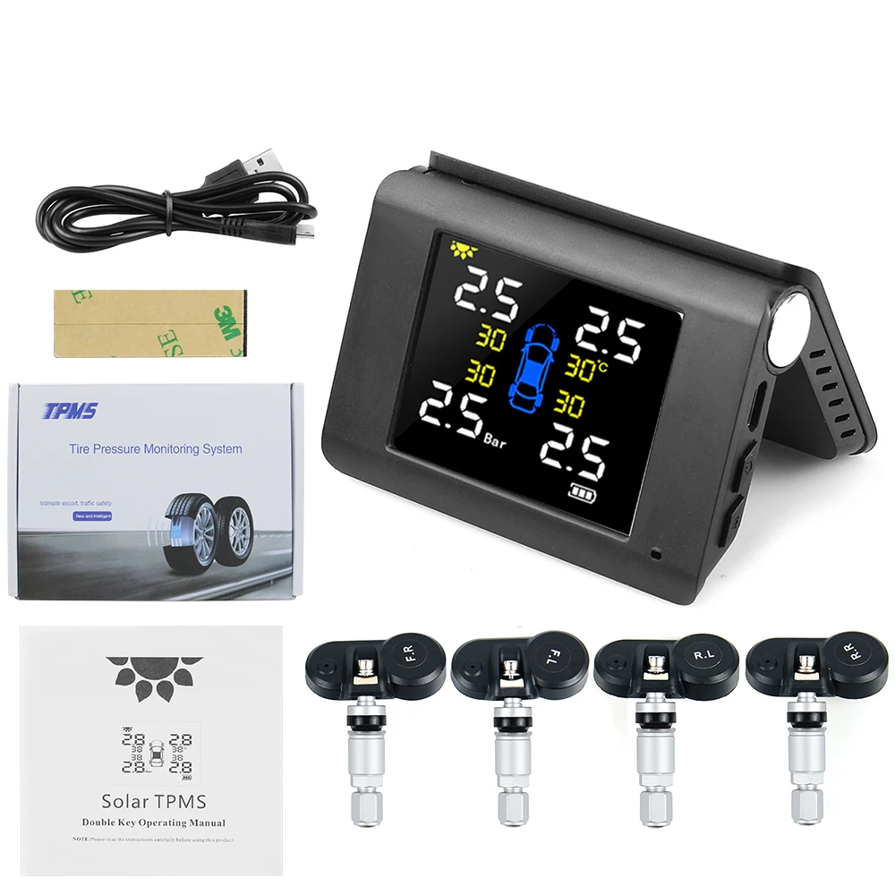 Folding Wireless Tire Pressure Monitoring Alarm System TPMS Universal Digital Solar-Powered Car Sale | Автомобили и мотоциклы