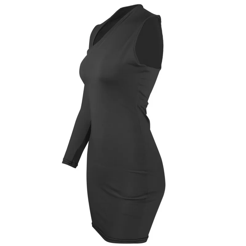 2020 Spring and Summer New Women's Sexy Slim Shoulder Long-Sleeved Dress Irregular Collar-Type Short Skirts casual dress | Женская