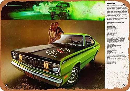 

Metal Sign - 1971 Plymouth Duster 340 - Vintage Look Wall Decor for Cafe beer Bar Decoration Crafts