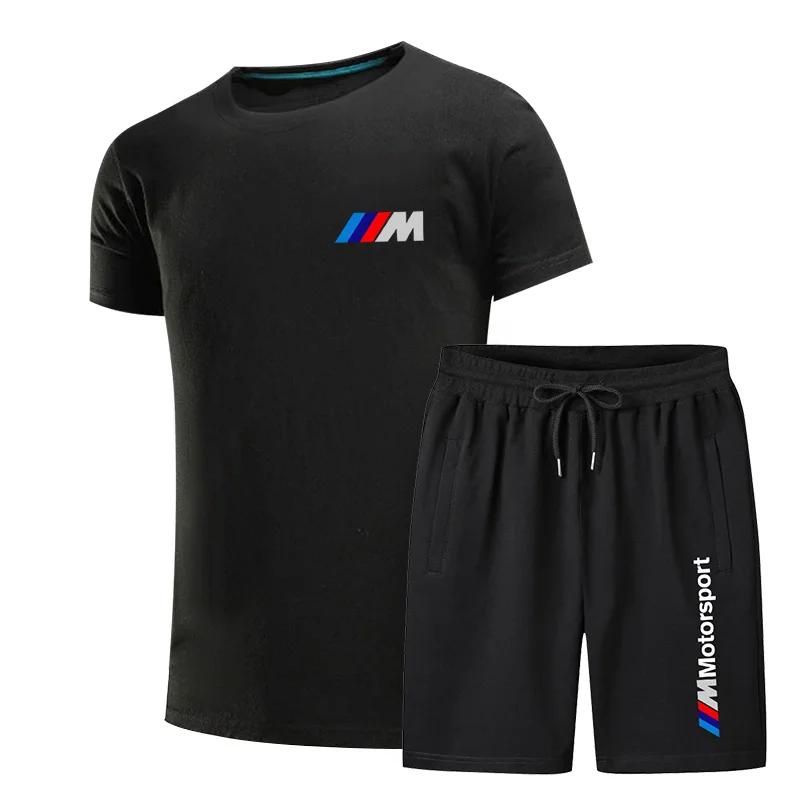 

2021 Brand Men's BMW M Pants Sweatshirt Fashion Summer Men's T-Shirt + Shorts Casual Suit Sportswear Men's Clothing